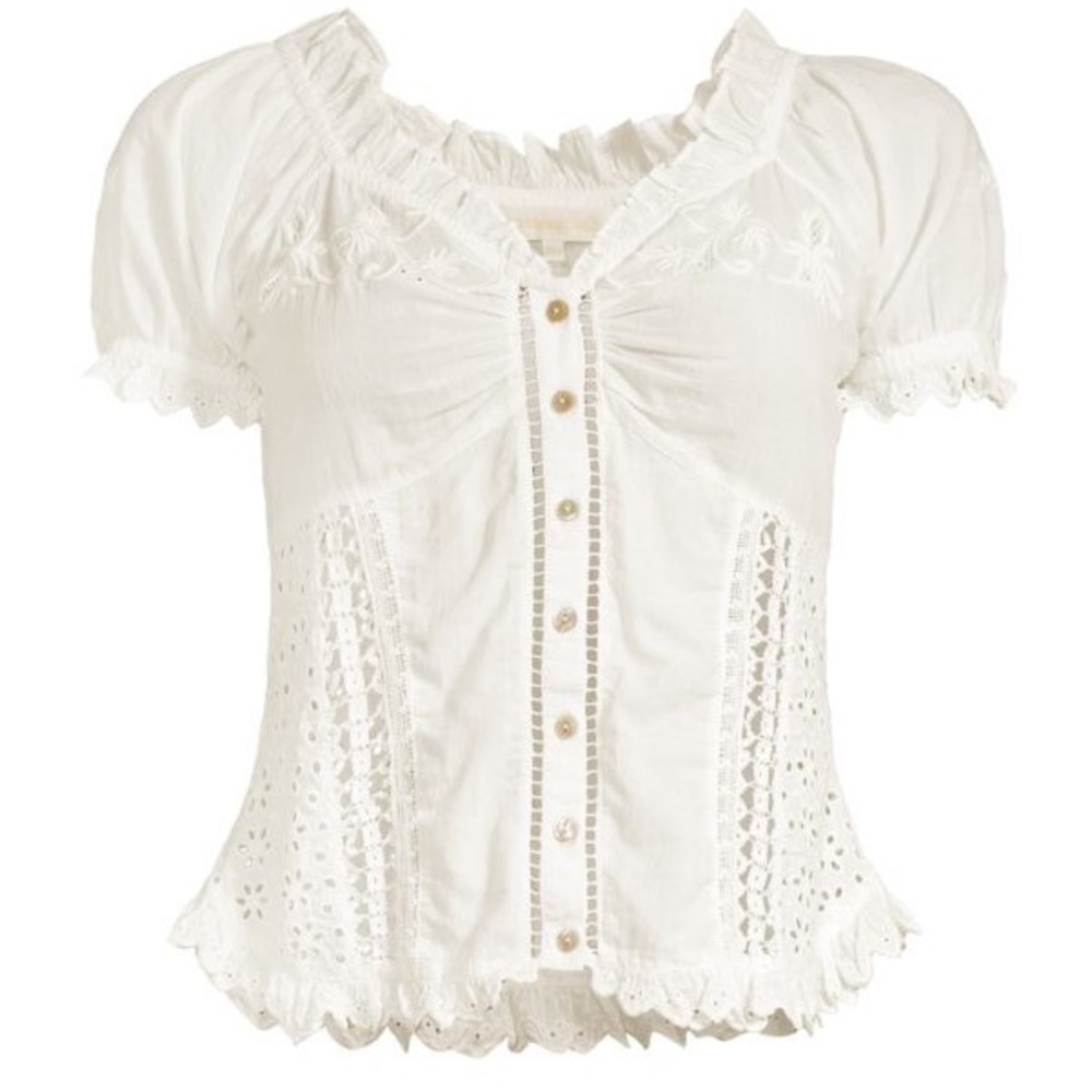 Loveshackfancy Bryant Ruffled Cotton Top
